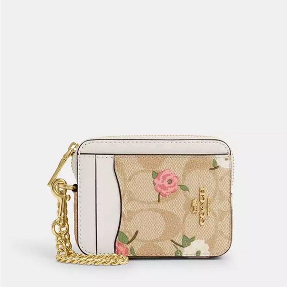 Coach zip card case with floral print - Picture 4 of 6
